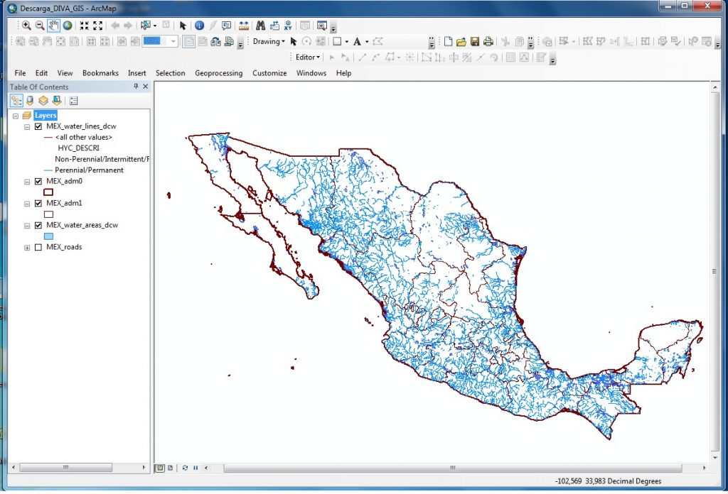 Download free basic cartography from around the world_masas_agua_mexico