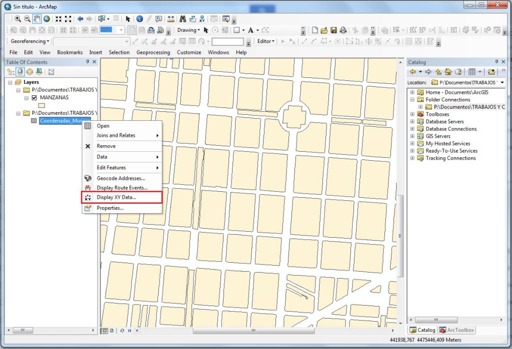 How to create a point layer from X, Y coordinates using ArcGIS_arcgis_Display_xy_data