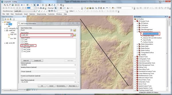 How to calculate true distance over a surface using ArcGIS.