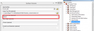 Calculating the volume of a surface using ArcGIS