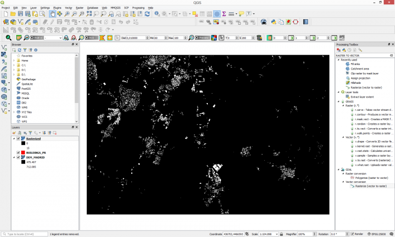 Incorporate vector data into a Digital Elevation Model using QGIS 3.0