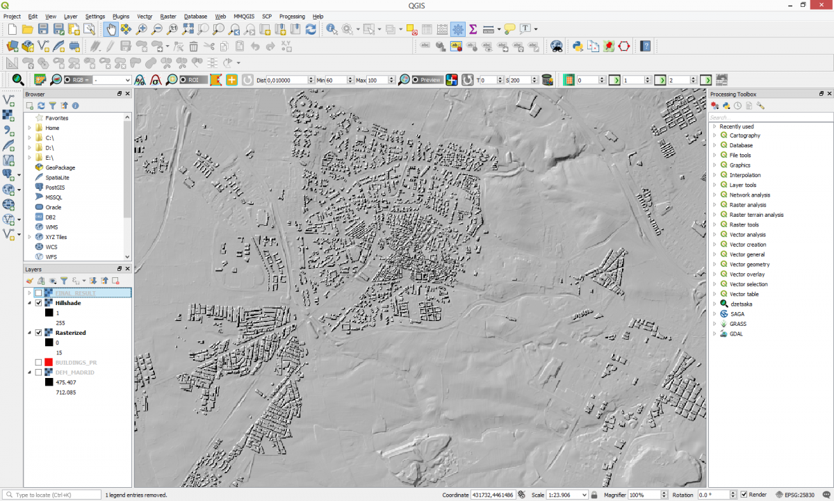 Incorporate vector data into a Digital Elevation Model using QGIS 3.0
