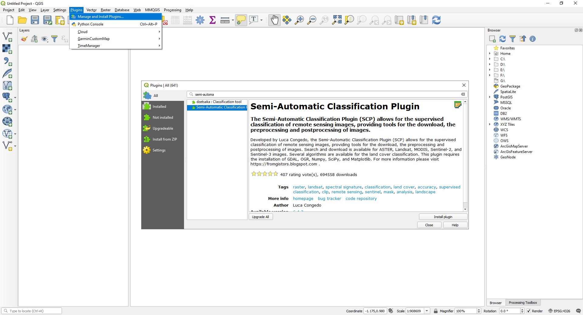 Downloading and Preprocessing Satellite Imagery using QGIS