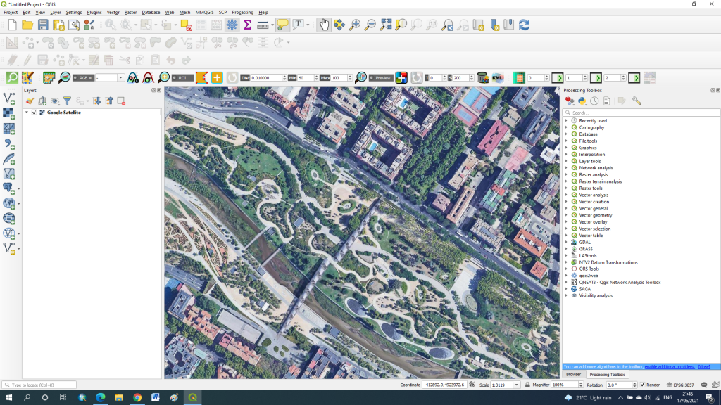 How to download Google Maps orthophoto data on your computer using QGIS GIS Course TYC GIS