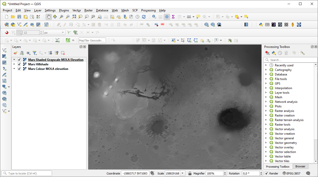 "OpenPlanetary Tile Loader" QGIS plugin | TYC GIS